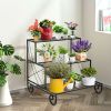 3 Tier Outdoor Metal Garden Planter Holder Shelf