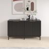 55' Buffet Cabinet Sideborad with 4 Door, Fluted Cabinets with Storage, Kitchen Side Board Storage Cabinet with Adiustable Shelves for Living Room