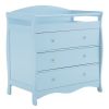 Blue painted finish, MDF, three drawers, 90.5*58*92cm, children's wooden bed with safety belt and changing table for babies