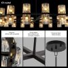 (L005030-D48-P48B/W1340P310779)48 Inches Luxury Chandeliers Crystal Living Room Decorative Lights Simple Modern Dining Room LED Lighting