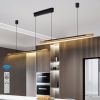 75-inch Modern Black and Gold LED Pendant Light, Adjustable Hanging Light for Dining Room, Kitchen, Living Room – Sleek Dual Tube Design