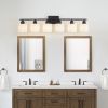 6-Light Black Vanity Lights, 38'' Modern Bathroom Vanity Lighting Fixtures for Mirror, Matte Bathroom Lighting Fixtures