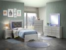 Lorana G6500C-QB3 Queen Bed , Silver Champagne