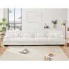 4-Seater Sectional Sofa Modular Deep Seat Sofa Couch , Chenille Sofa Comfy Upholstered Sofa for Living Room, Apartment, Studio, Office,Chenille White