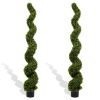 6FT Spiral Topiary Trees Artificial Outdoor Faux Boxwood Plants Large Twisted Green Potted Trees for Garden Front Porch Patio Planter Decoration