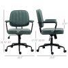 Ergonomic Microfiber Desk Chair Swivel Adjustable Height Tilt Green