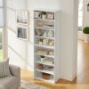 CD DVD storage cabinet, bookcase, adjustable shelf 8-layer storage, display bookshelf, home, office, multi-functional double-layer bookcase