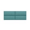 Jaxx Panelist Modern Padded Headboard – Set of 4 Wall Mounted Panels (Each 11.25" x 30") - Queen, Surf Turquoise Microvelvet
