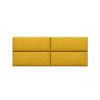 Jaxx Panelist Modern Padded Headboard – Set of 4 Wall Mounted Panels (Each 11.25" x 30") - Queen, Amber Gold Microvelvet