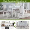 5 Piece Wooden Dining Table Set, Kitchen Table Set with a Rectangular Table and 4 Upholstered Chairs