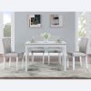 5 Piece Wooden Dining Table Set, Kitchen Table Set with a Rectangular Table and 4 Upholstered Chairs
