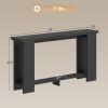 Farmhouse Console Table, 63" Narrow Entryway Table with Thickened Tabletop for Living Room, Hallway, Distressed Black