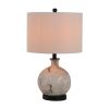14x14x23" White And Grey Glass Table Lamp