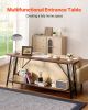 Narrow Console Sofa Table, 70.9 inches Behind Couch Table, 2-Tier Long Entryway Table and Skinny Hallway Table, Narrow Sofa Table with Metal Frame