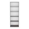 Bookcase 4-Shelves Benzoni, Office, Matt Gray / White