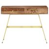 Writing Desk Natural and brass Solid Acacia wood