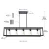 Black Chandeliers Rectangle 5 Lights Dining Room Lighting Fixtures Hanging Over Table