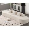 Modern curved combination sofa, terrycloth fabric sofa, minimalist sofa in living room, apartment, no assembly required
