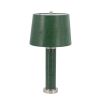 14x14x27" Leather Table Lamp