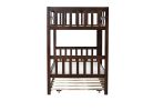 Twin Over Twin Rubber Wood Bunk Bed with Trundle, Convertible into Twin Size Beds, Twin Size Bunk Bed with Ladder and Safety Guardrails,Espresso