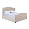 Marcella Upholstered Shelter Headboard Bed Set, King, Sky Neutral Beige Polyester