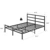 Metal Platform Bed frame with Headboard, Sturdy Metal Frame, No Box Spring Needed(Queen)