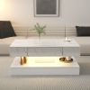 16.93IN High LED Coffee Table,Modern Coffee Table for Living Room,Living Room Tables,Large Living Room Furniture,LED Lights