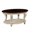 Living Room Coffee Table Set, Coffee Table & Two End Side Table 3-Piece Set for Office, Living Room, Apartment, Beige and Espresso Top