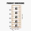 VEVOR 6-Tier Bamboo Shelf, Open Wood Bookshelf, Display Storage Rack Organizer, Freestanding Flower Plant Stand