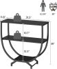 3 Tier Console Tables, 30" Height Entryway Table, Sofa Table Behind Couch Table, Rustic Black