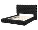 1pc Contemporary Upholstered King Bed Tufted Headboard and Footboard Bedroom Furniture Black