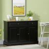 Modern Black Sideboard Buffet with Cupboards Drawers Shelves for Living Room Kitchen Storage