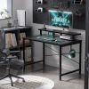 32 Inch Small Computer Desk with Monitor Stand, Simple Office Desk with Headphone Hook for Small Spaces