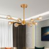 28" Modern Crystal Chandeliers, 9 Lights Golden Chandelier for Living Room Bedroom, Dining Room Chandelier Over Table