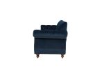 Formal Luxury Look 1pc Indigo Velvet Sofa w Pillows Living Room Furniture Couch