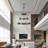 (Same as:W1340119961/W1340P206660/L001005-D1140-P27B)45" Retro Industrial Style 3-Layer Pendant Light, 27-Lights Black Farmhouse Pendant
