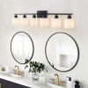 6-Light Black Vanity Lights, 38'' Modern Bathroom Vanity Lighting Fixtures for Mirror, Matte Bathroom Lighting Fixtures