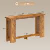 Farmhouse Console Table, 63" Narrow Entryway Table with Thickened Tabletop for Living Room, Hallway, Distressed Brown