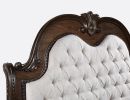 1pc Traditional Style Faux Leather Upholstered Headboard Button Tufted Formal Bedroom Furniture Formal King Sleigh Bed Coffee Brown Finish