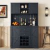 Coffee Bar Cabinet Kitchen Cabinet with Storage, Farmhouse Wine Cabinet with Drawers shelves and cabinets