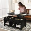 Wood Lift Top Coffee Table with Storage Lower Shelf
