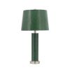 14x14x27" Leather Table Lamp