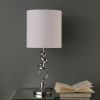 21.5-Inch Milo Abstract Brushed Silver Metal Table Lamp