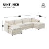 [VIDEO] 136" Chenille Modular Sectional Sofa with Deep and Wide Seat,U Shaped Cloud Couch Set with Double Cushions,6 Seat Sofa with Movable Ottomans