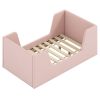 Pink Upholstered Toddler Bed Velvet Wooden Slat Frame for Kids No Mattress