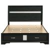 Orchid Black Queen Storage Panel Bed