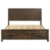 Greely Rustic Golden Brown Eastern King Storage Bed