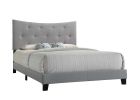 Grey Queen Bed with Tufted Headboard