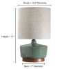 17" Tall Modern Mid-Century Ceramic Table Lamp with Wood Base