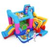 Kids Inflatable Castle,Excavator-Themed Inflatable Bounce House, Multi-Play Features with Slide, Ball Pit & Blower (Multi-color)
